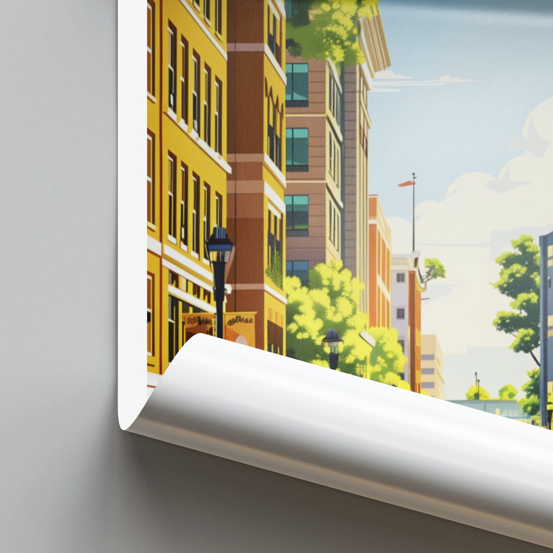 Richmond Canal District Street with a Brick Bridge Travel Poster - Image 2