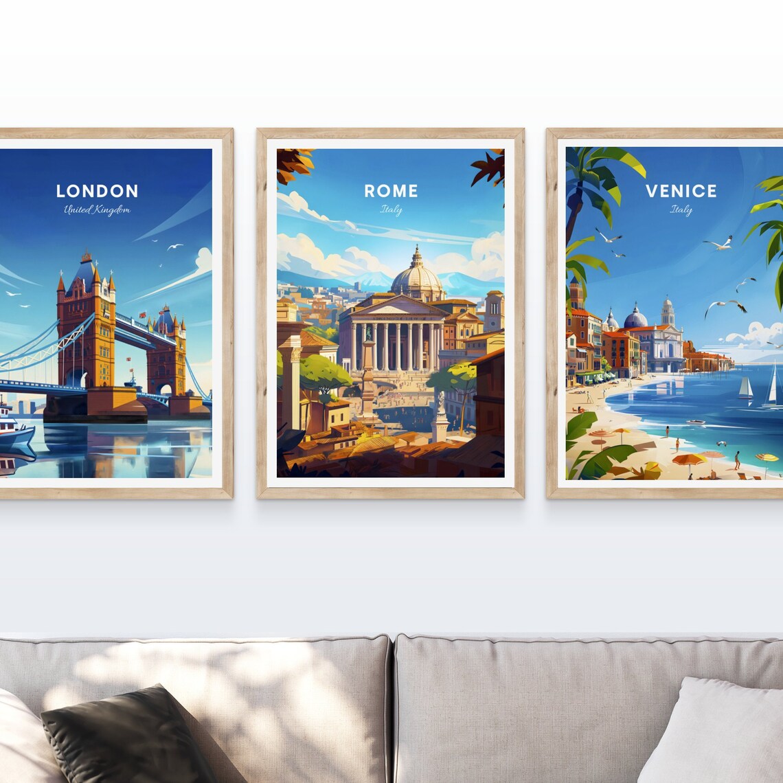 Rome Italy Pantheon Dome Rooftop Panorama View Travel Poster - Image 3