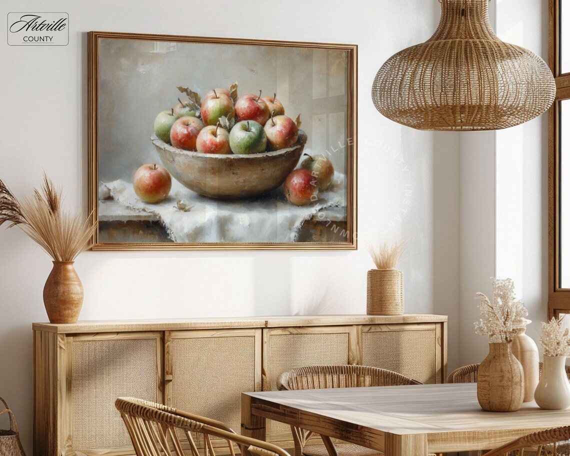 Farmhouse Apples Still Life Art Print, Vintage Kitchen - Image 4