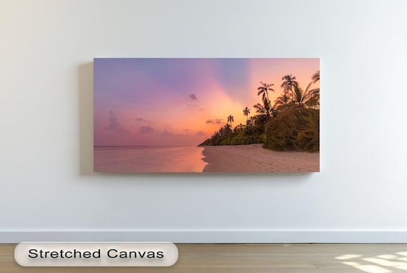 Pastel Sunset Beach Panoramic Serene Purple Pink Coast Poster