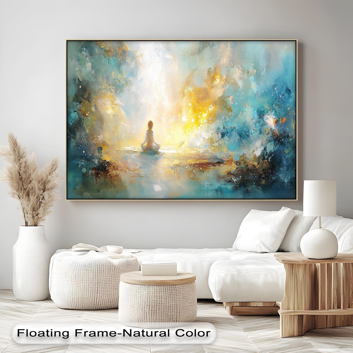 Meditation Light Glass Wall Art Abstract Zen Decor Spiritual Print