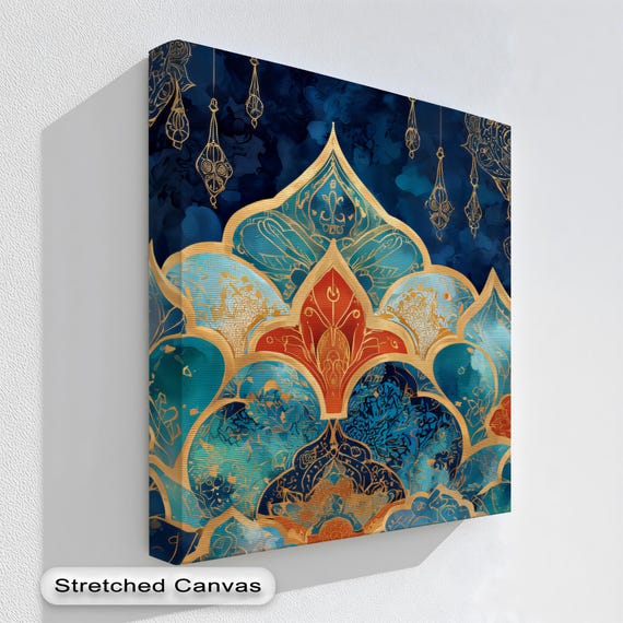 Moroccan Mandala Canvas Art Framed Wall For Living Room