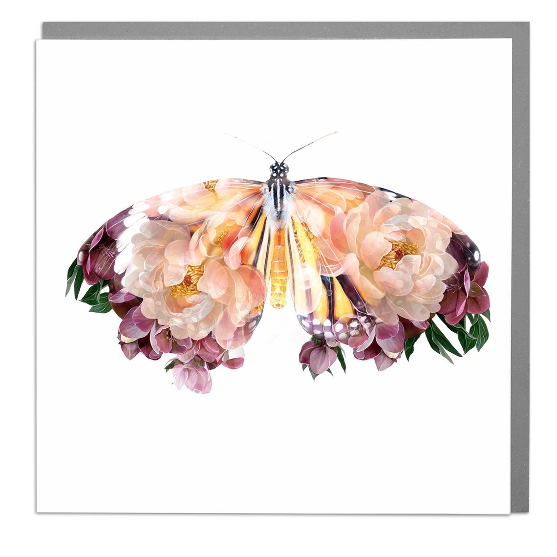 Orange Butterfly, Blank Art Card by Lola Design