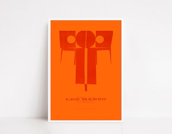 Leo Manso 1964 Grand Central Moderns Orange Abstract LOOK Poster