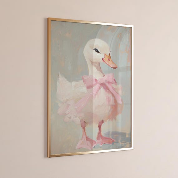 Cute Duck Painting, Whimsical Baby Animal Art