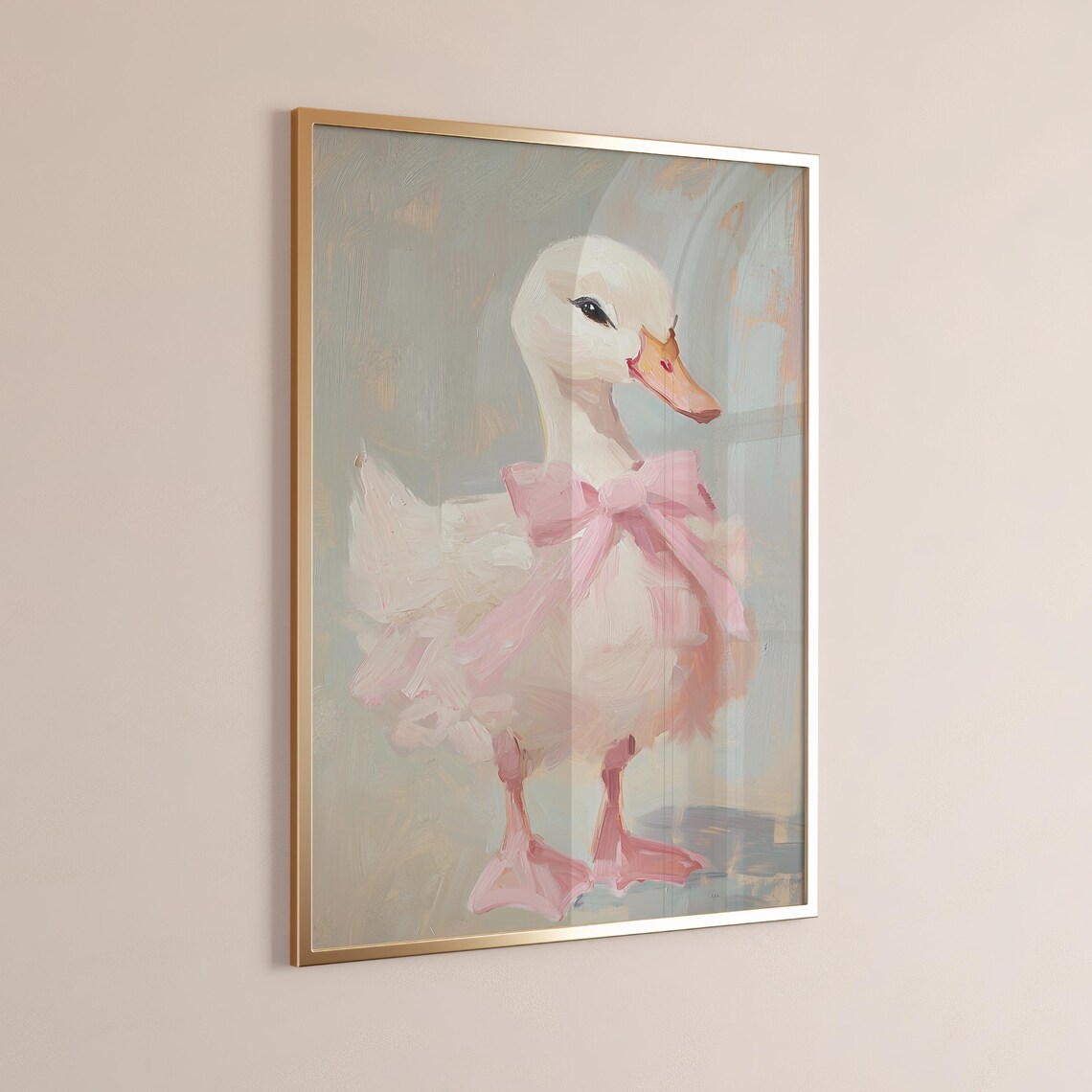 Cute Duck Painting, Whimsical Baby Animal Art