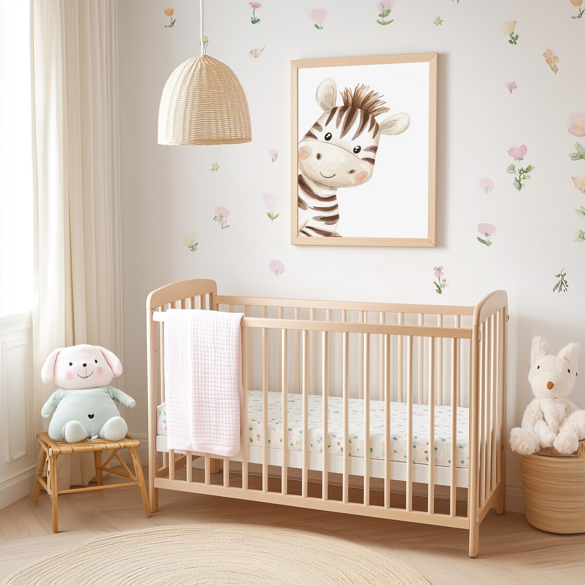 Adorable Baby Zebra Watercolor Safari Nursery Room Animal Poster - Image 4
