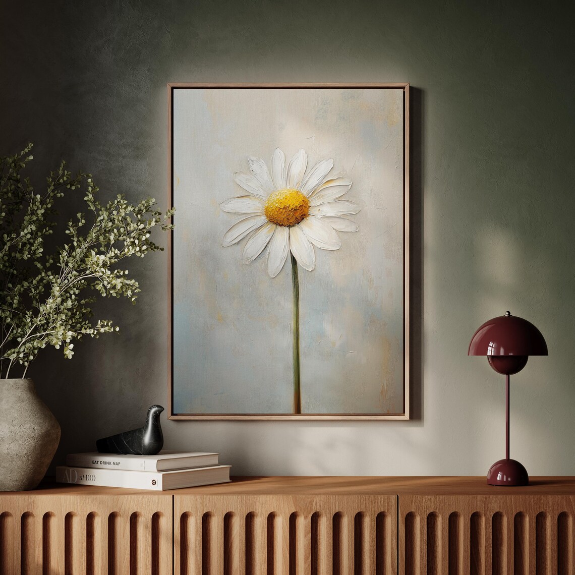 Daisy Painting, Minimalist Floral Wall Art Print - Image 4
