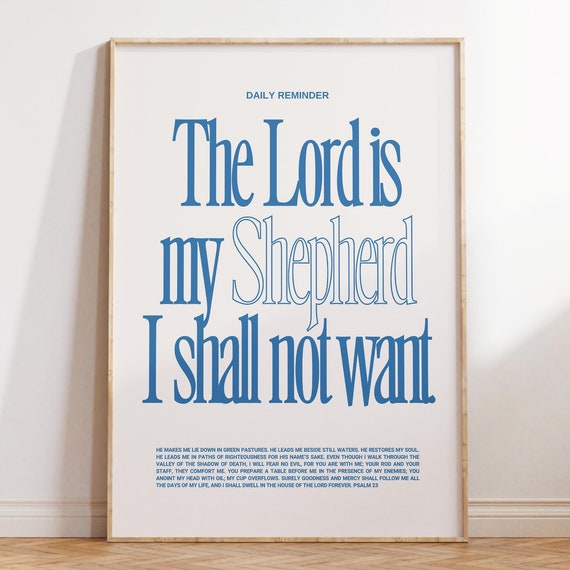 Psalm 23 Quote Christian Wall Art Bible Verse Decor Dorm Room Poster Wall Art Trendy Apartment Decor Housewarming Gift