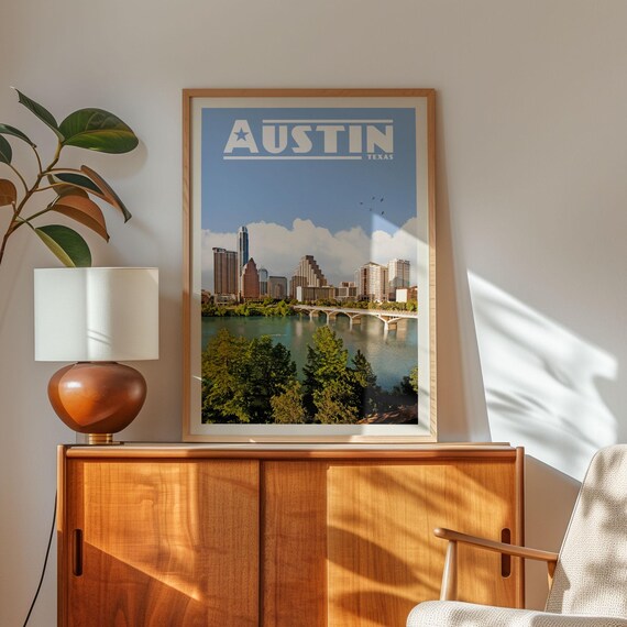 Austin Texas Skyline Poster Print