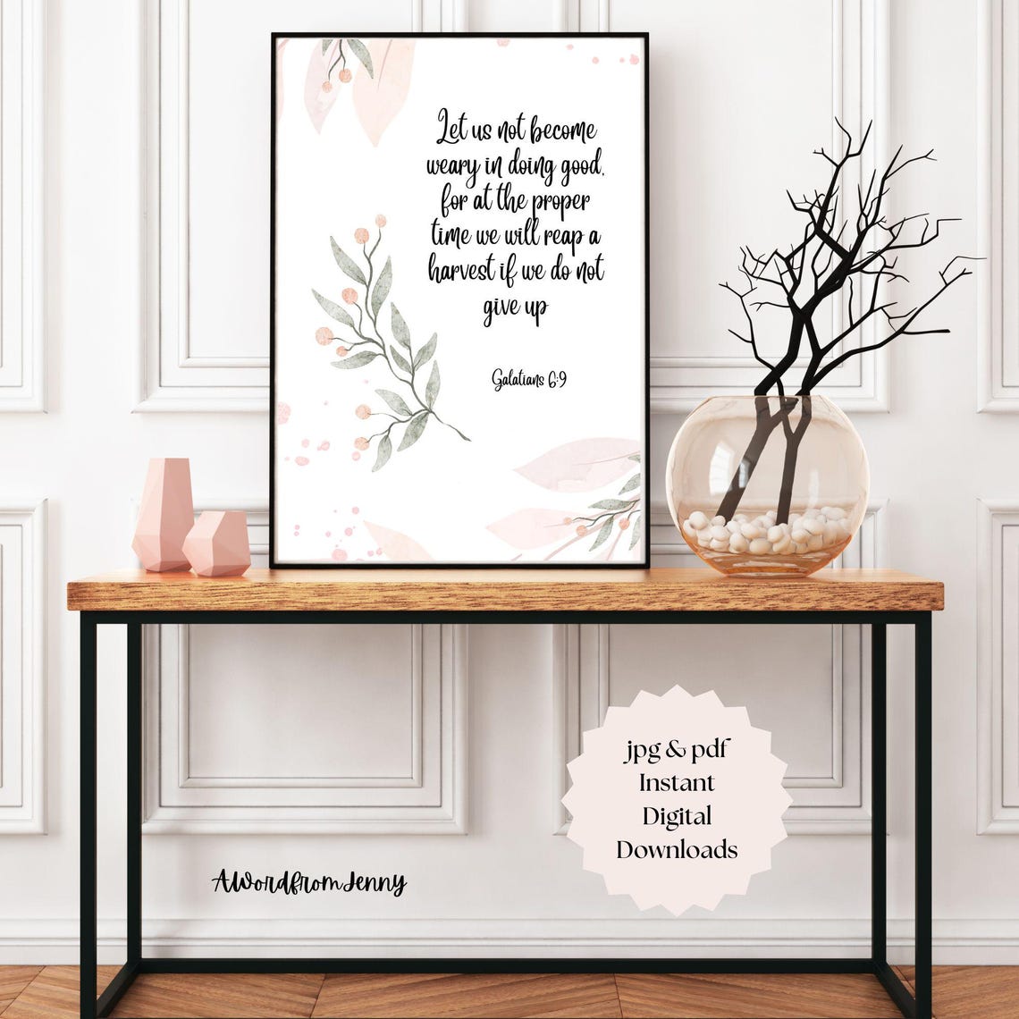 Galatians 69 Let Us Not Become Weary Scripture Harvest Bible Verse Christian Wall Art Home Decor Instant - Image 3