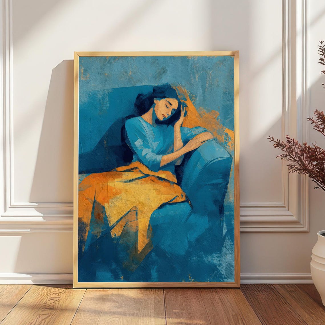 Abstract Woman Resting, Wall Art Print