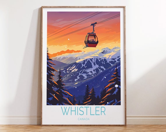Whistler Travel Print Canada City Wall Art Whistler Canada Ski Poster Travel Home Decor Personalised Gifts Birthday Present