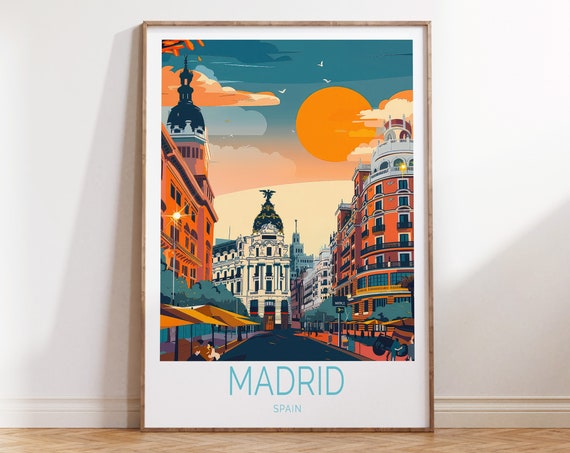 Madrid Travel Poster, Spain City Art Print
