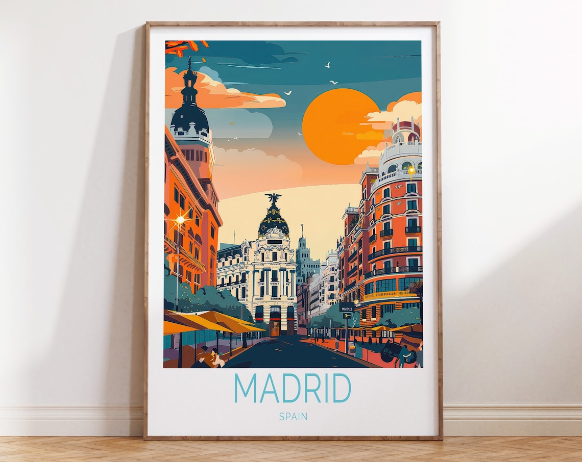 Madrid Travel Poster, Spain City Art Print