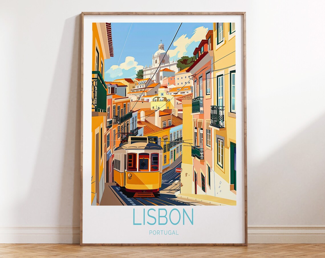 Lisbon Travel Poster, Portugal City Wall Art