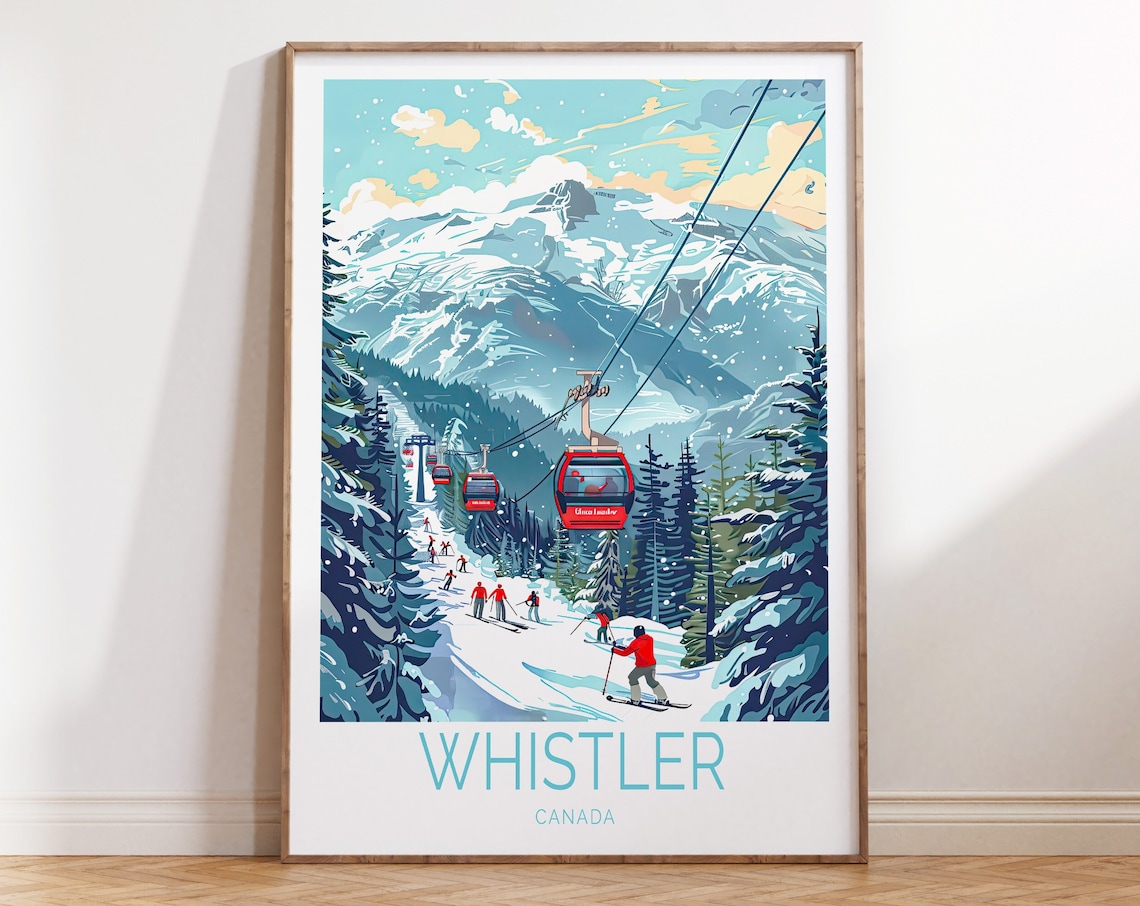 Whistler Canada Ski Travel Poster, Wall Decor