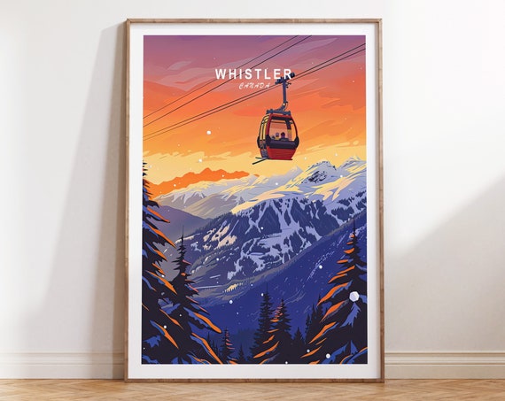 Whistler Canada Travel Poster Canada City Wall Art Whistler Ski Print Canada Travel Print Personalised Gifts Birthday Present