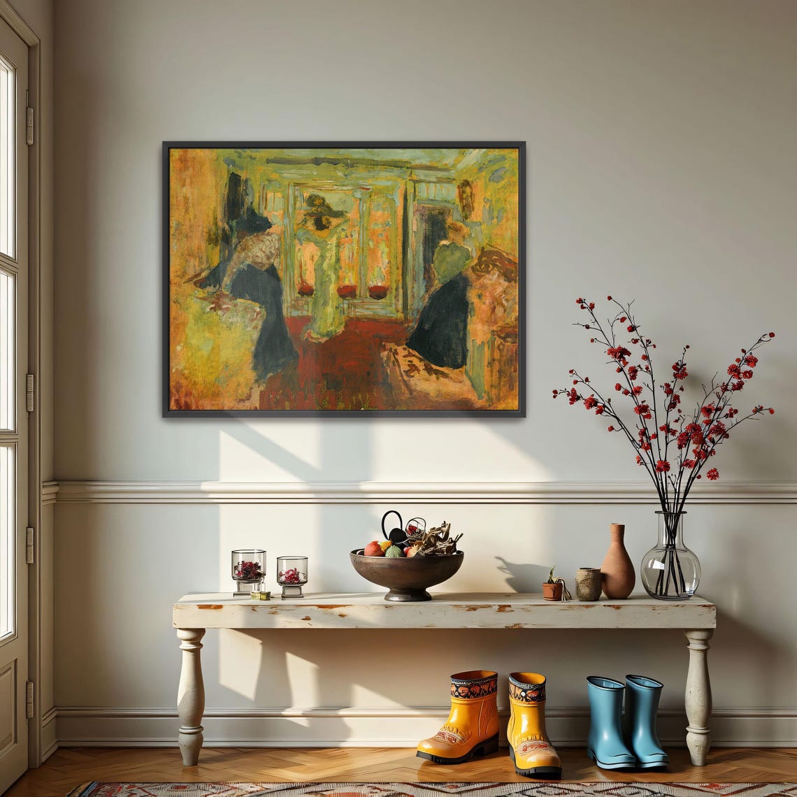 Two Women in a Golden Sunlit Room with a Mirror Interior Poster - Image 4
