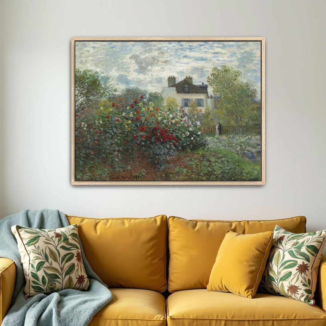 Claude Monet 1873 Garden With Dahlias Impressionist Art Poster - Image 4