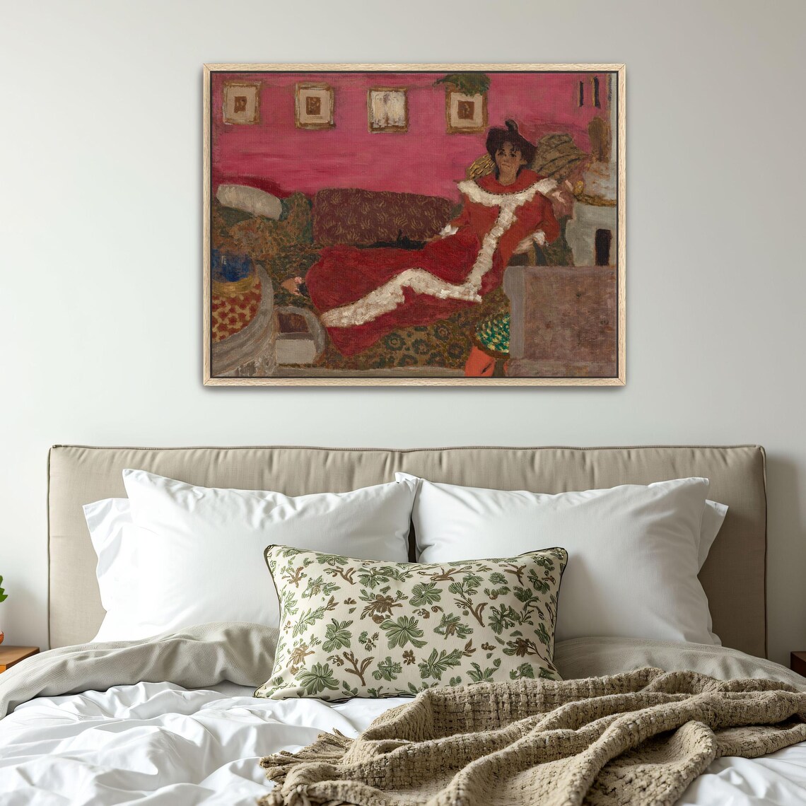 Woman in a Red Dress Reclining on a Divan Figure Portrait Poster - Image 5