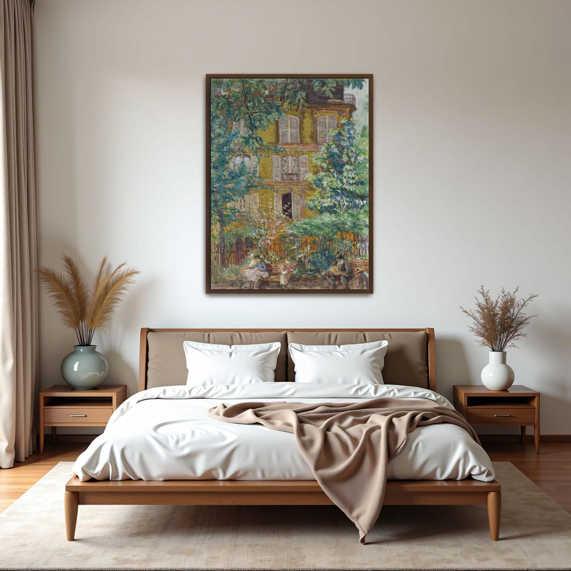 Parisian Yellow House With Garden Impressionist Landscape Poster