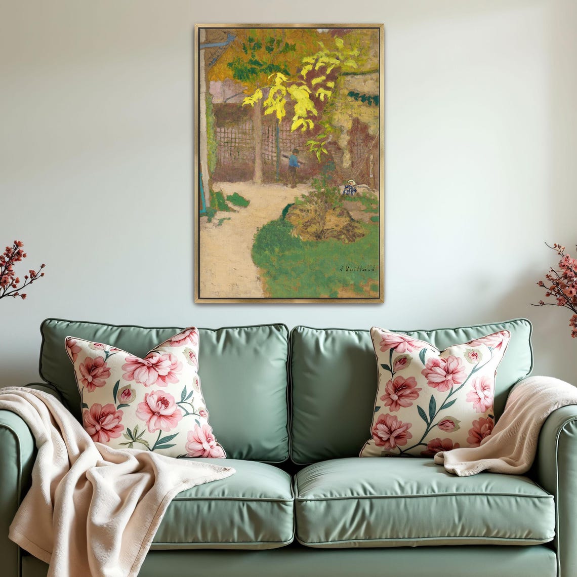 Vuillard Garden Scene With Two Figures Impressionist Painting Poster