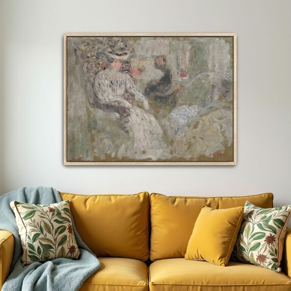 Woman in White in Soft Interior Impressionist Portrait Poster