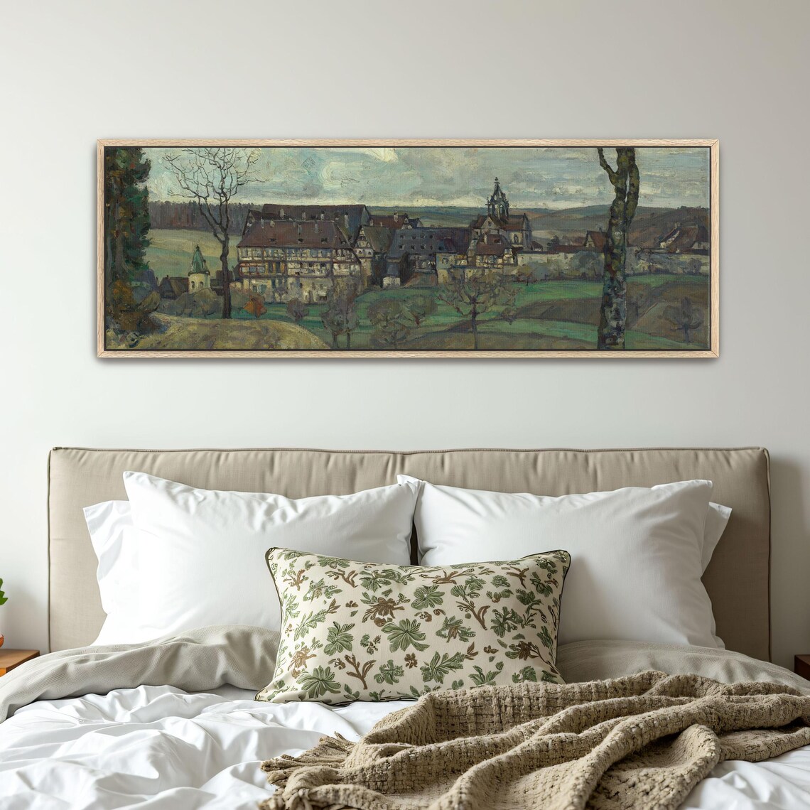 European Village Landscape Painting With A Church Tower On Rolling Hills Poster - Image 5