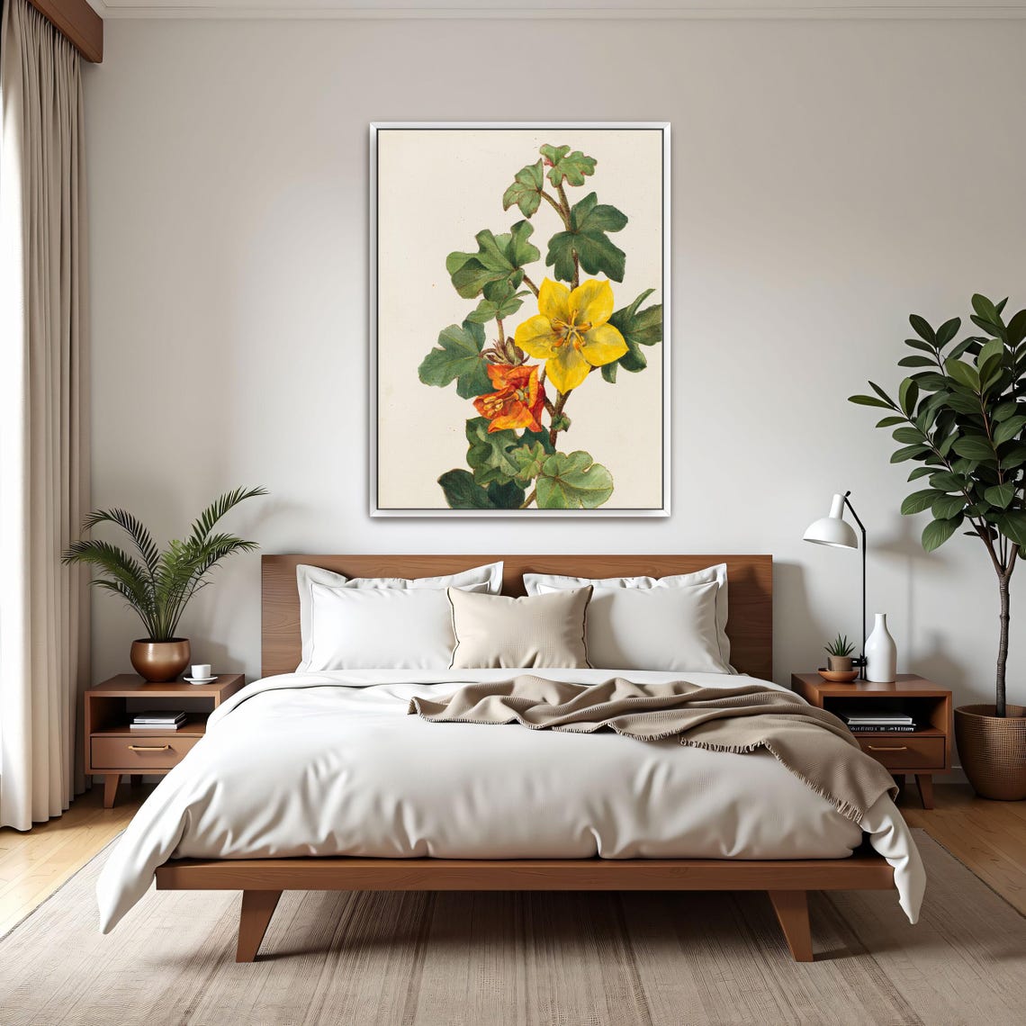 Yellow and Orange Flowers Vintage Botanical Illustration Poster