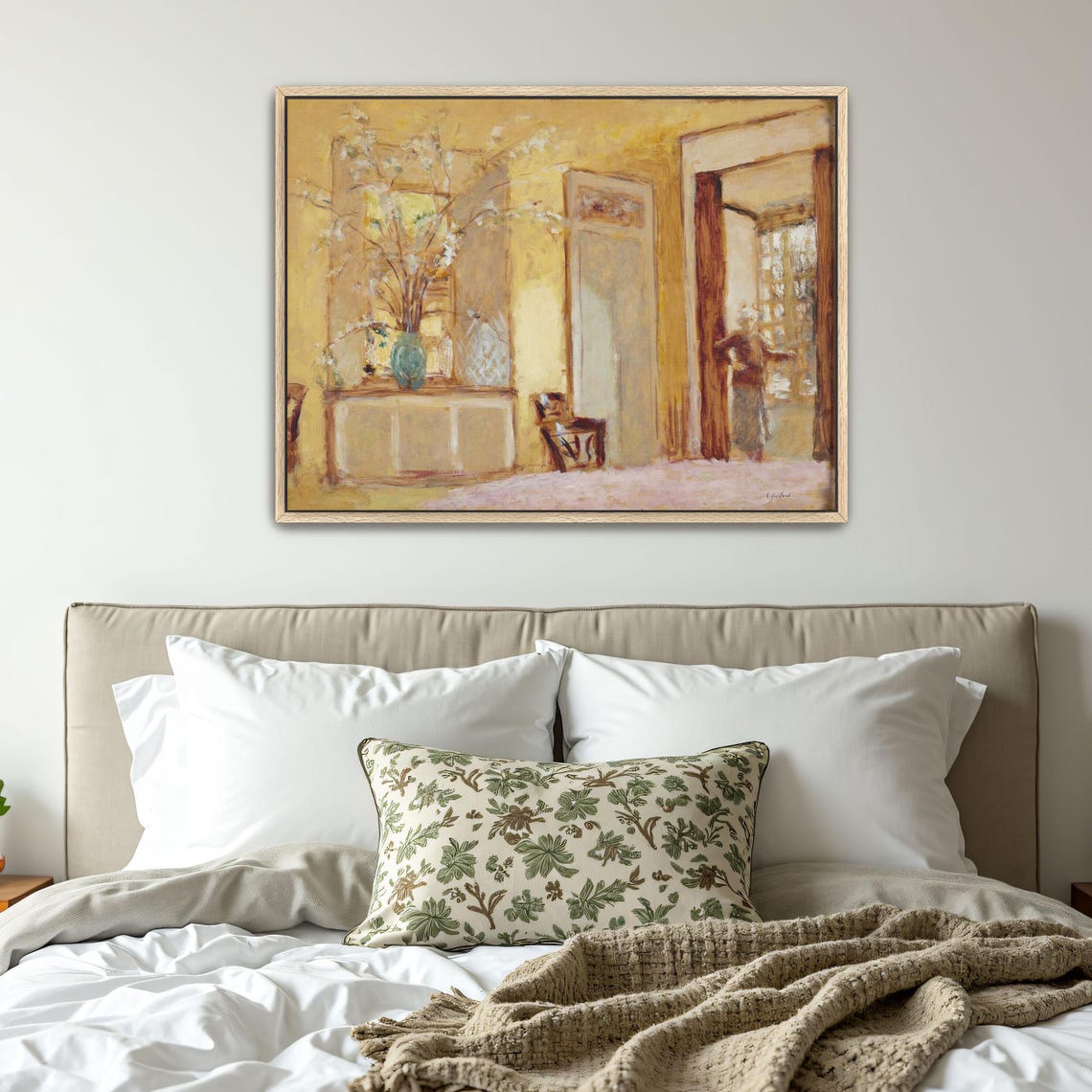 Sunlit Yellow Room Blooming Branches Vintage Interior Poster - Image 5