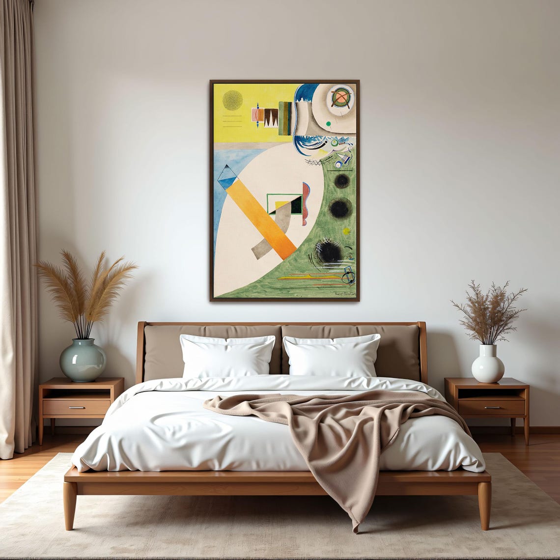 Abstract Geometric Watercolor In Yellow Green And Blue Blocks Poster - Image 5