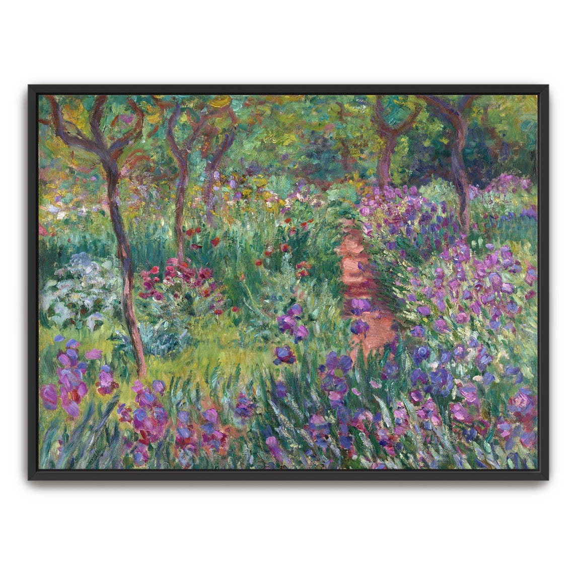 Claude Monet Iris Garden Path At Giverny Impressionist Art Poster