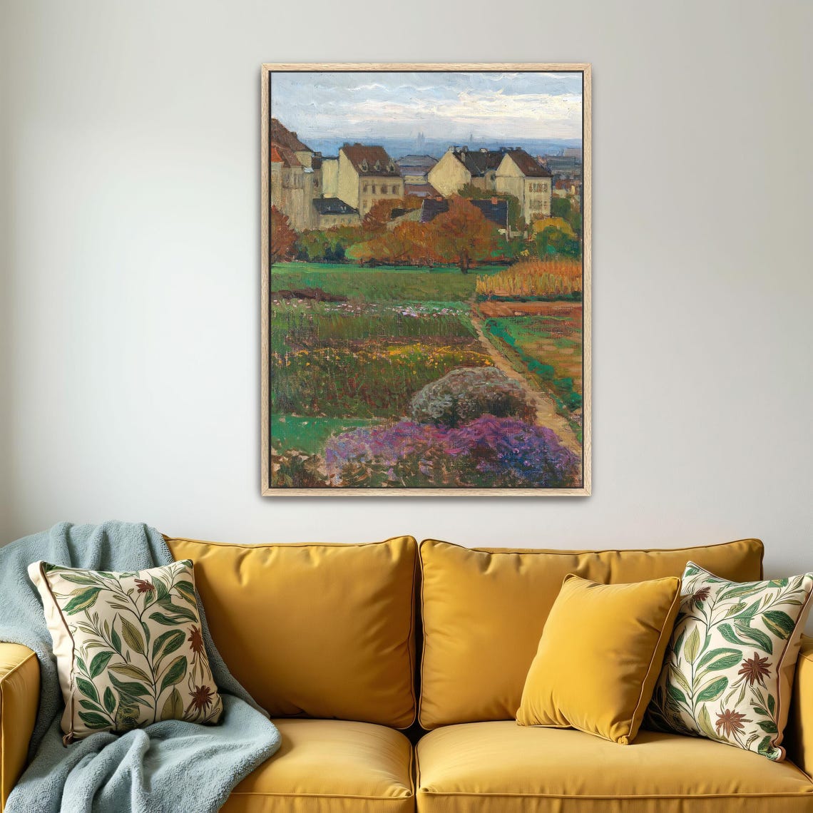 Vienna Outskirts Garden View with Houses Landscape Painting Poster