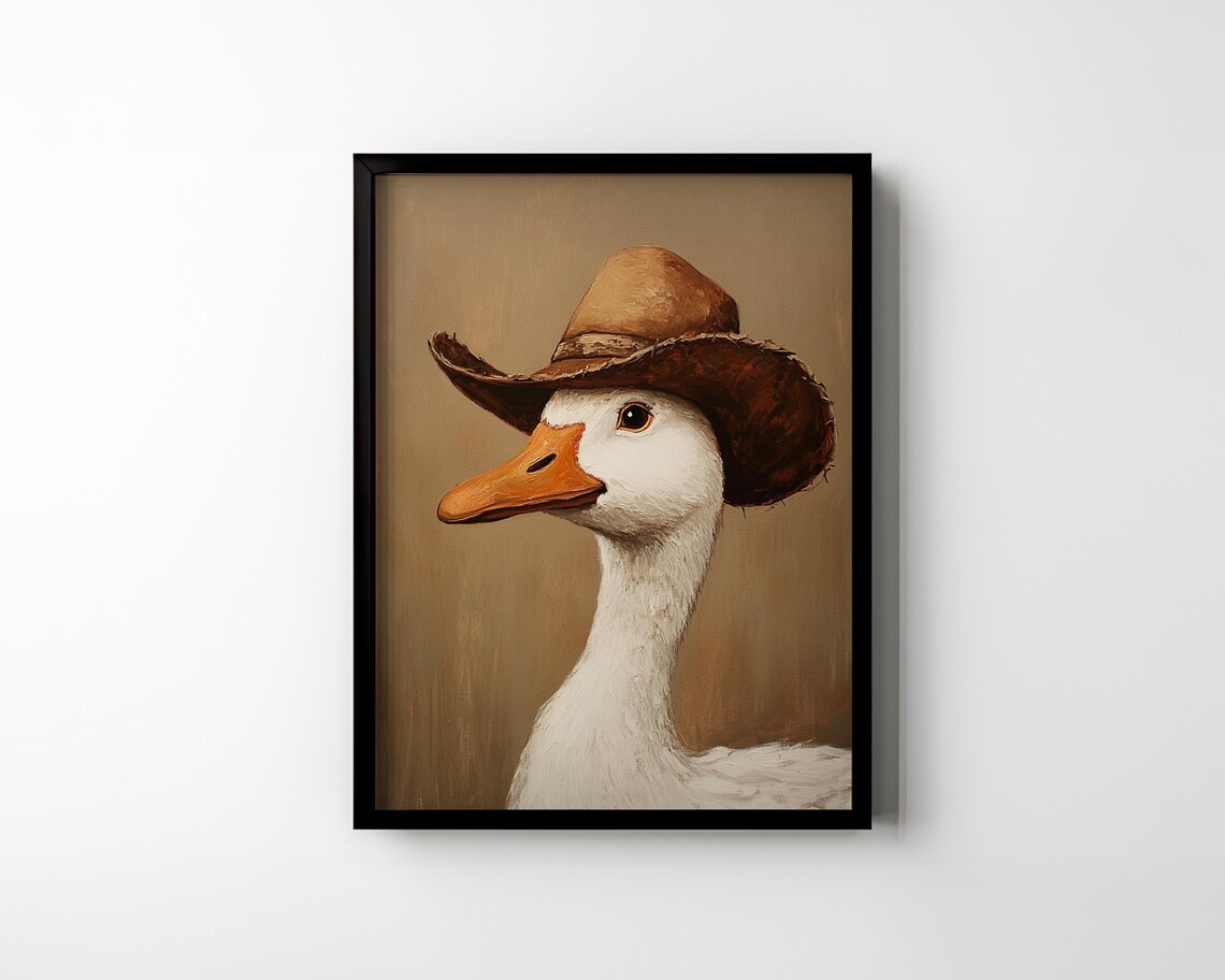 Silly Cowboy Goose Nursery Kids Room Art Print - Image 2