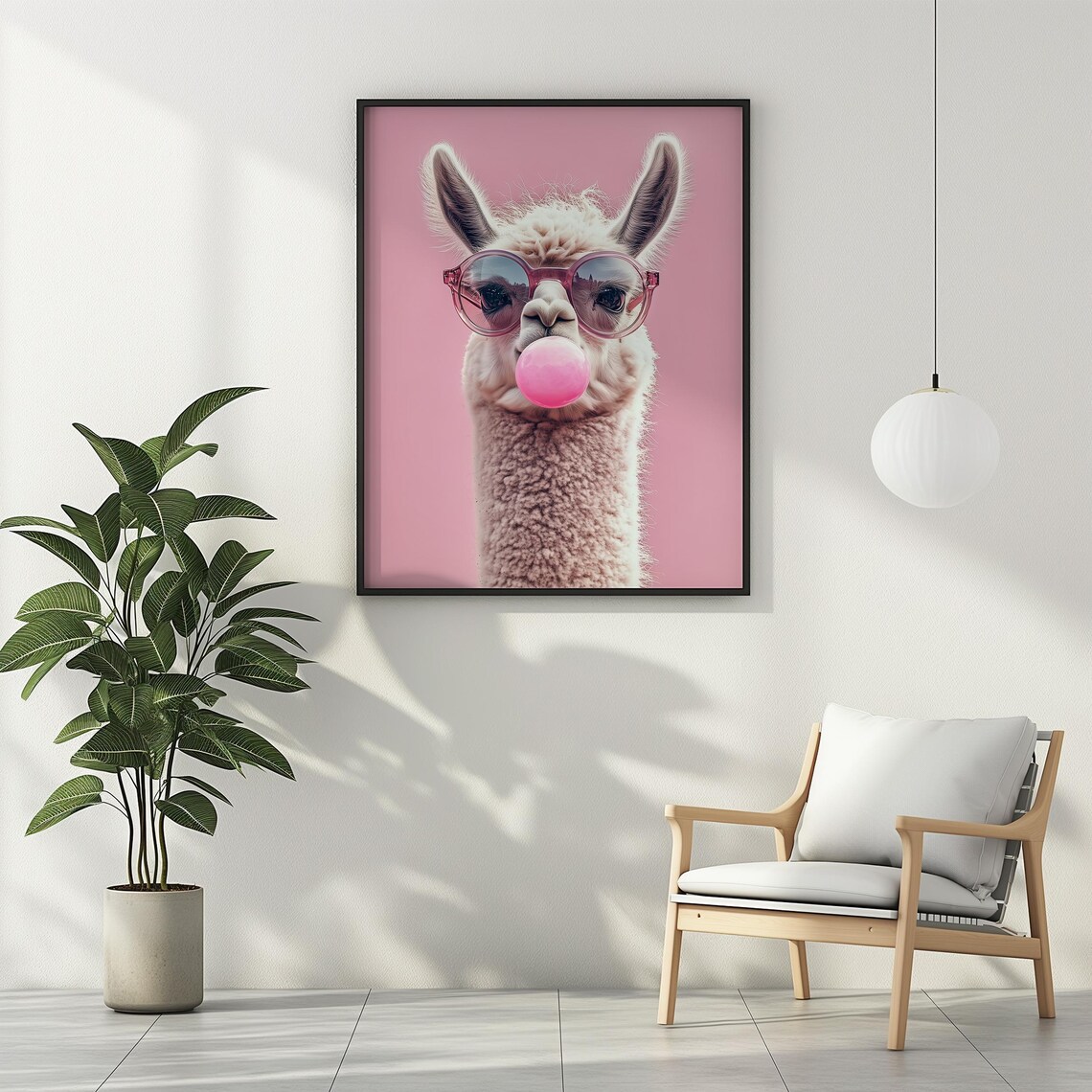 Llama Funny Alpaca Wall Art, Modern Poster - Image 3