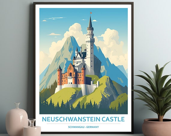 Neuschwanstein Castle Poster Travel Art Print Poster Print Gift Wall Art Home Decor Gift Print Wall Art Gift For Her Gift For Him