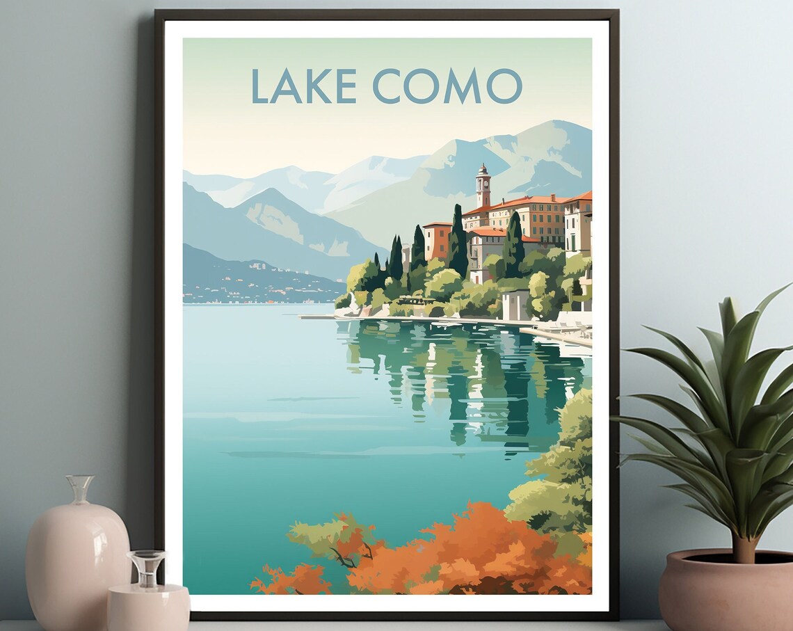 Lake Como Travel Poster, Place-Inspired Art Print