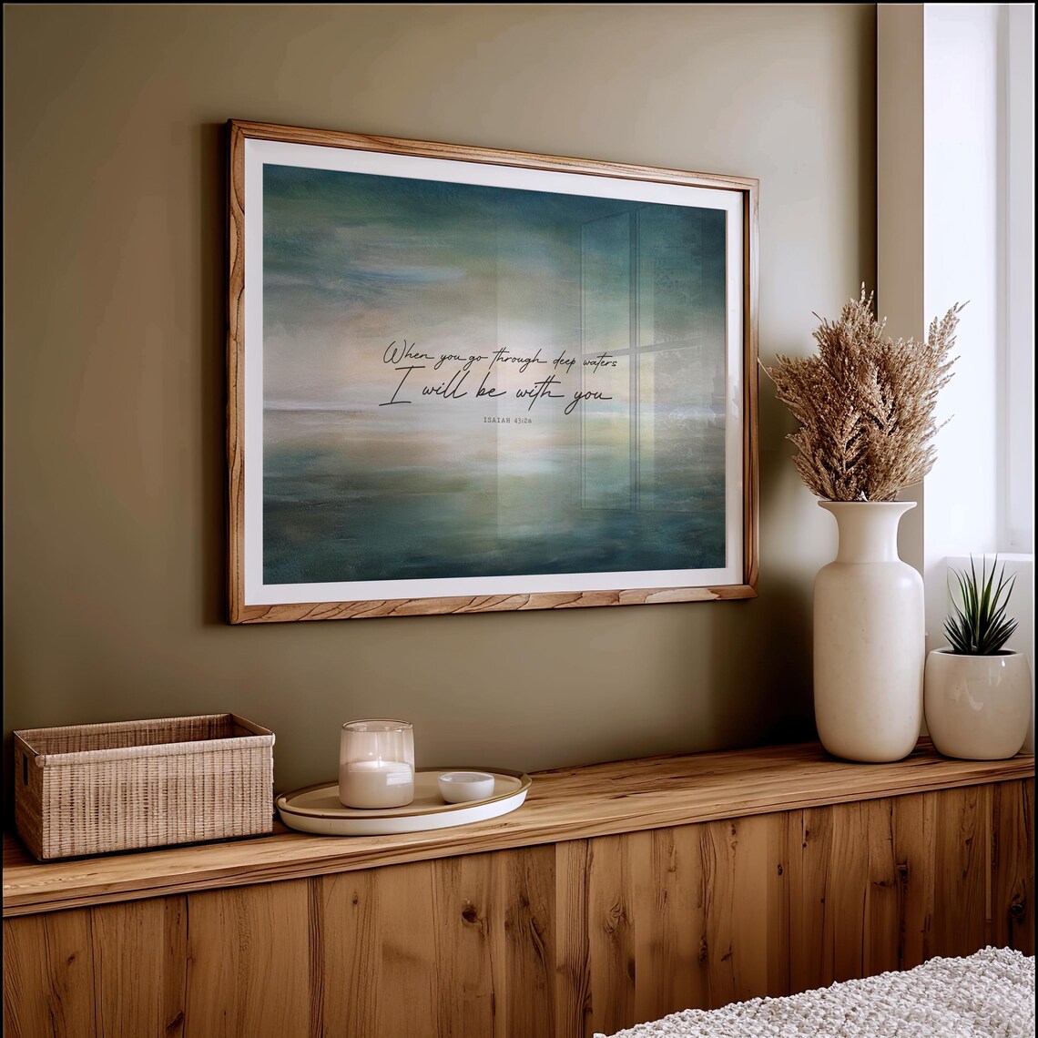 Isaiah 43:2 Bible Verse Art Print, Christian Scripture - Image 2
