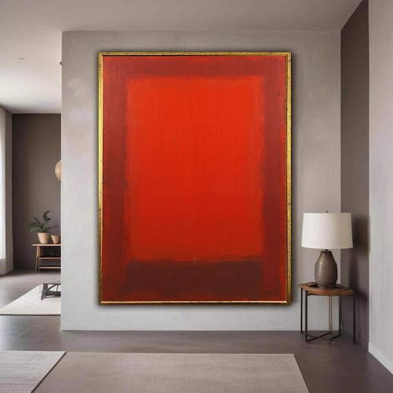 Mark Rothko Abstract Red Canvas Modern Minimalist Wall Art Color Block Print Contemporary Home Gift Decor