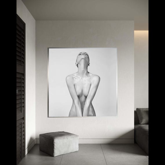 Elegant Nude Female Portrait Canvas Black And White Photography Minimalist Body Art Modern Wall Decor Artistic Gift Home