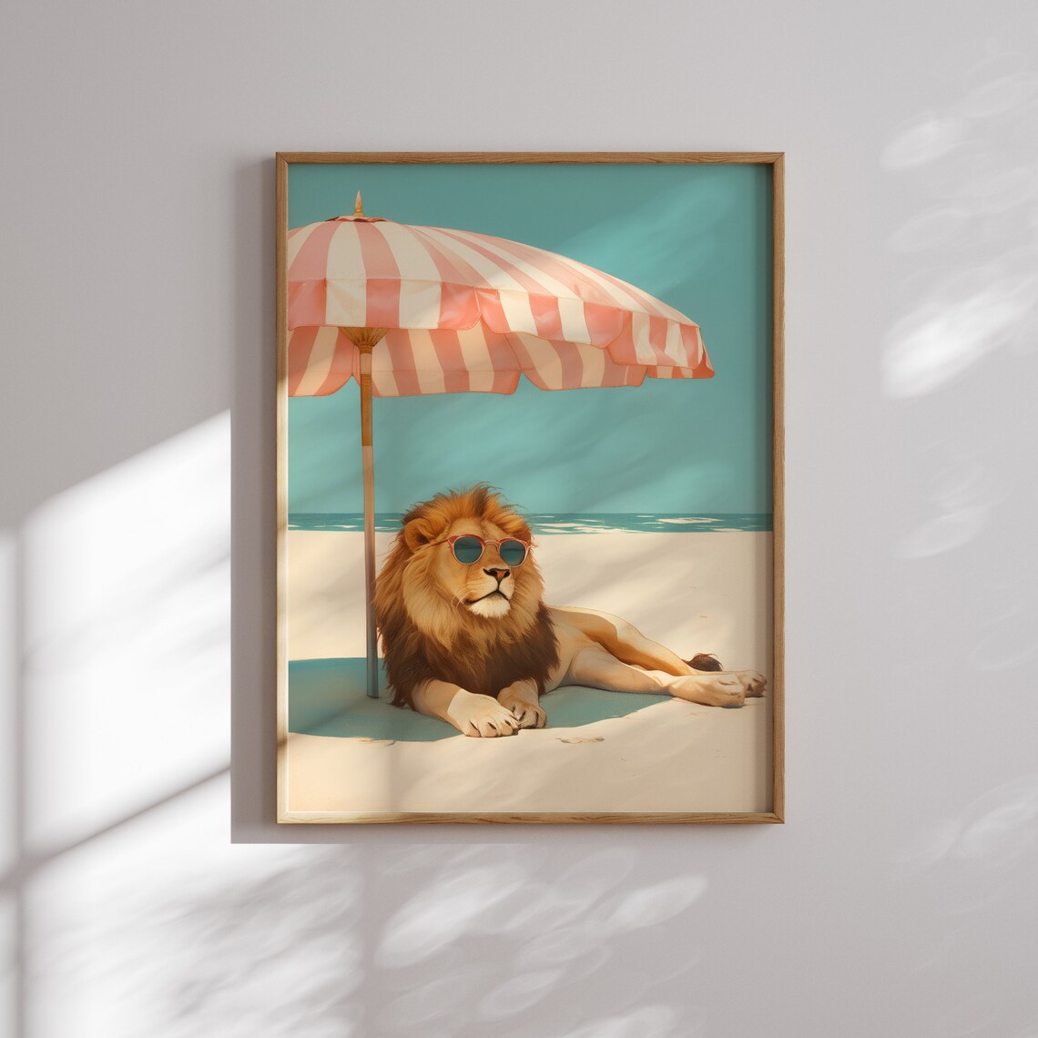 Lion On The Beach, Mid-Century Modern Art Print - Image 2
