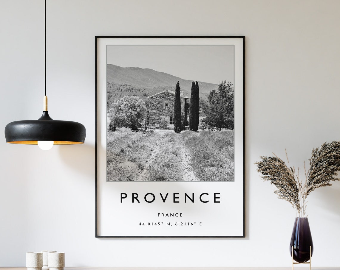 Provence Travel Print Provence Travel Poster France Travel Print French Print Black And White Travel Poster Travel Art Travel Gift