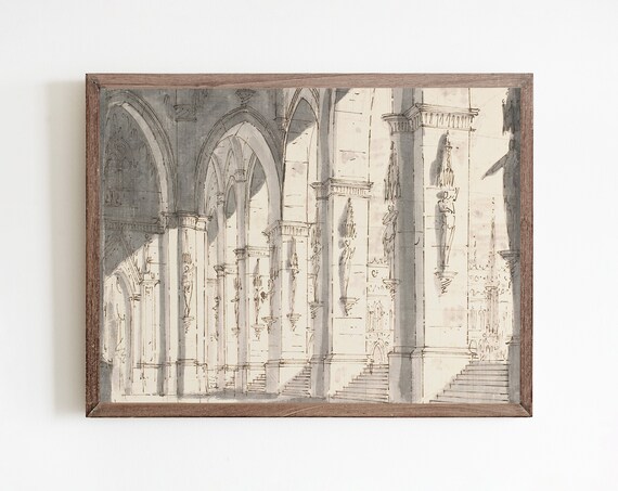 Architecture Vintage Sketch Art Print