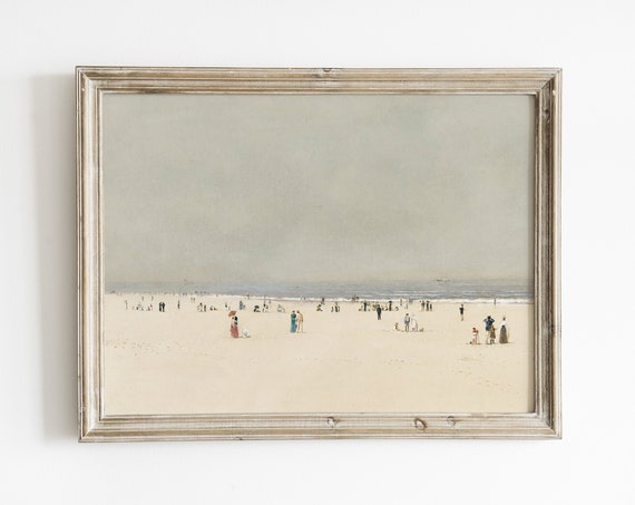 Vintage Nautical Seascape Ocean Shore Waves Art Print