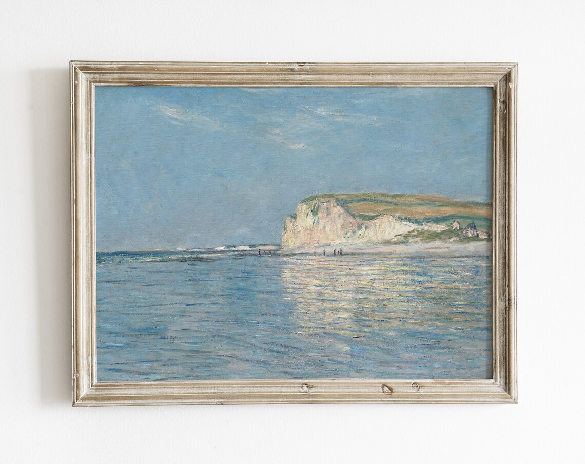 Monet-Inspired Vintage Beach Art Print, French Country