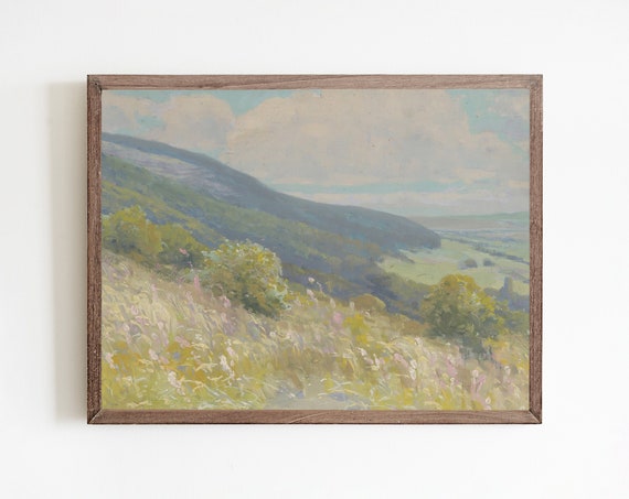 Vintage Mountain Landscape Art Print