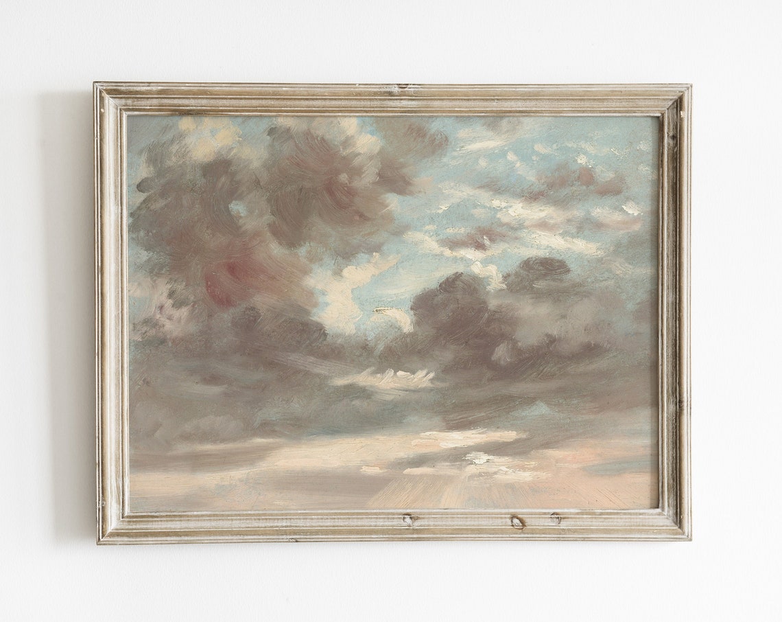 Cloud Painting Vintage Print Antique Sky Nursery Wall Art Art Print