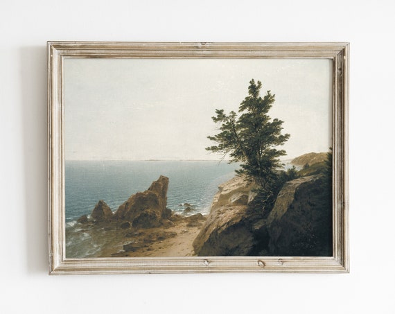 Vintage Tree Painting Landscape Art Tree Print Vintage Print Nature Landscape Painting Farmhouse Wall Art Antique Oil Painting