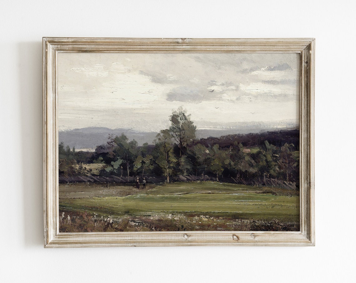 Landscape Wall Art Landscape Painting Vintage Art Print Country Painting Antique Oil Painting Vintage Gallery Wall Art Art